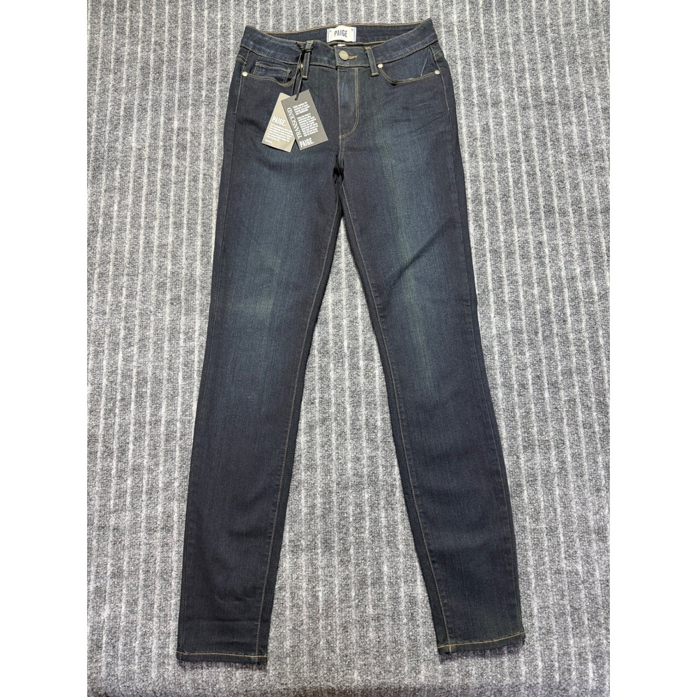 PAIGE Hoxton Ultra Skinny Jeans Womens 27  Dark Blue High Rise Streetwear Chic